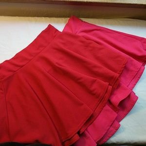 TWO cute, fun, flowy miniskirts